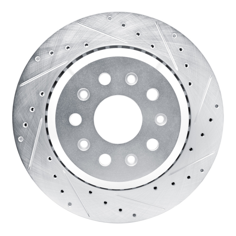 Jeep Gladiator Brake Rotor (1) - Rear Right - R1 Concepts - Drilled & Slotted - Silver - `20-`25
